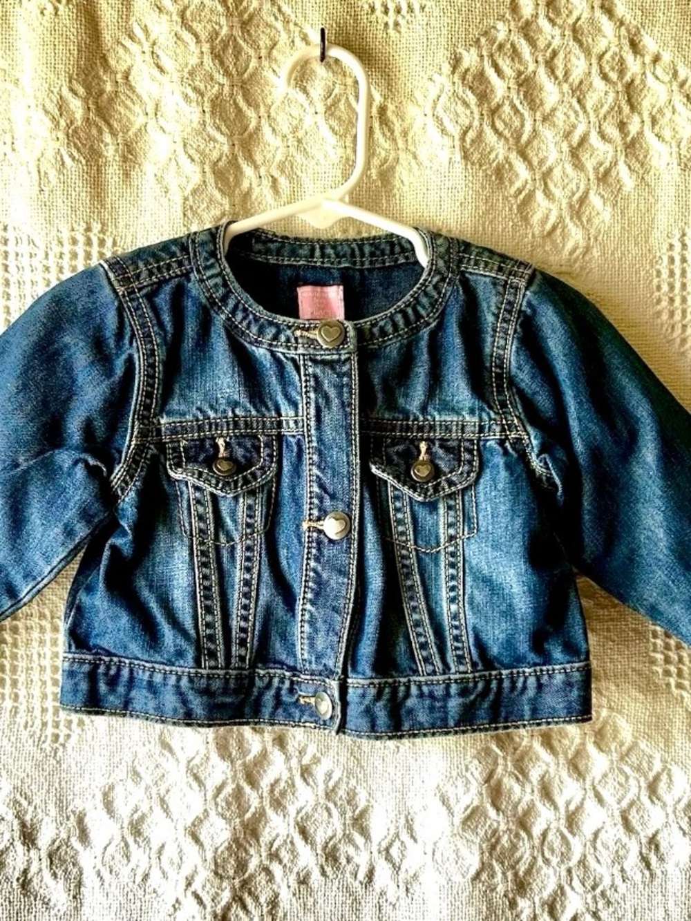 The Children's Place Girls Denim Jean Jacket 12-18 Months Snap Front